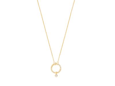 Collar Circular Con Borlas De Diamantes 0,09 Ct, 40-41-42cm, Oro Amarillo De 18 K