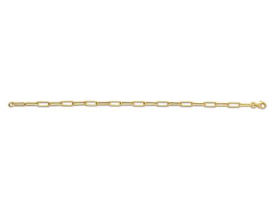 Pulsera De Malla Rectangular De 3 Mm, 18 Cm, Oro Amarillo De 18 Quilates