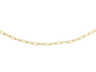 Collar Rectangulo Martillado 3 Mm, 45 Cm, Oro Amarillo 18k