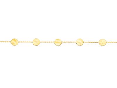 Pulsera 5 Pastillas 7 Mm, 18 Cm, Oro Amarillo 18k