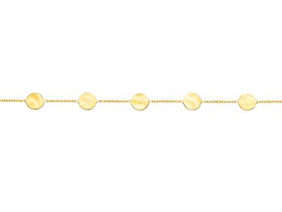 Pulsera 5 Pastillas 7 Mm, 18 Cm, Oro Amarillo 18k