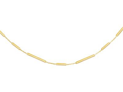 Collar Rectangulos Sobre Cadena, 42-44 Cm, Oro Amarillo 18k - Imagen Estandar - 1