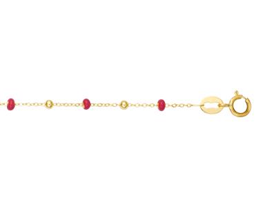 Pulsera Bolas Rojas, 17-18 cm, Oro Amarillo De 18 Quilates - Imagen Estandar - 1