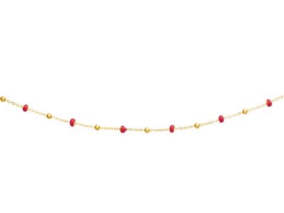 Collar-Bolas-Rojas,-42-Cm,-Oro-----Am...