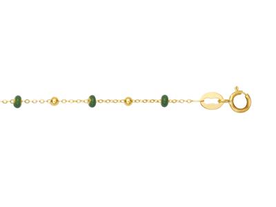 Pulsera Bolas Verdes, 17-18 Cm, Oro Amarillo 18k