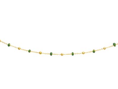 Collar-Bolas-Verdes,-42 cm,-Oro----Am...