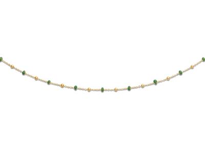 Collar-Bolas-Verdes-42-45 cm-Oro---Am...