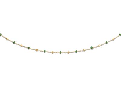 Collar-Bolas-Verdes,-45-Cm,-Oro----Am...