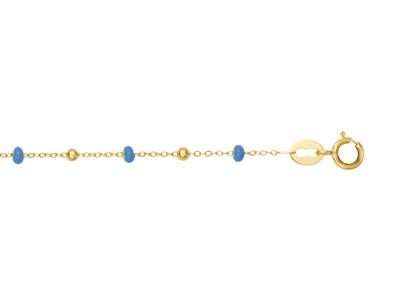 Pulsera Esferas Azules, 17-18 cm, Oro De 18 Quilates - Imagen Estandar - 1
