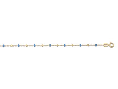 Pulsera Bolas Azules, 17 Cm, Oro Amarillo 18k
