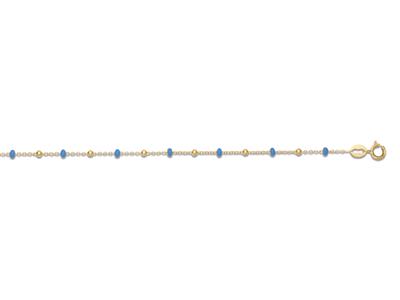 Pulsera Esferas Azules, 17 cm, Oro De 18 Quilates - Imagen Estandar - 1