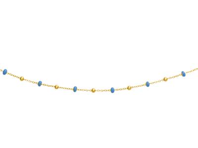 Collar-Esferas-Azules,-42 cm,-Oro--De...