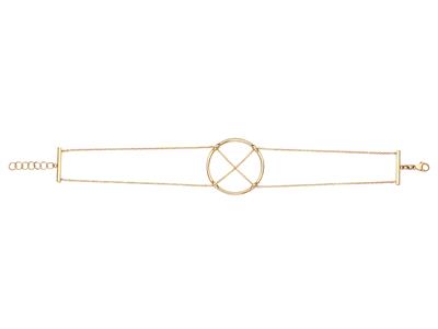 Pulsera Saturno, 16,50-18 Cm, Oro Amarillo De 18 Quilates
