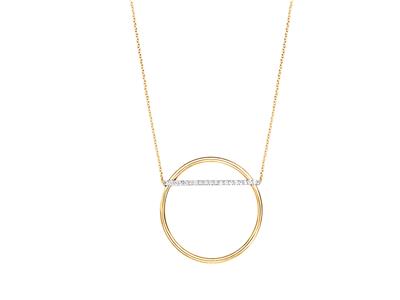 Collar Saturno Diamantes 0,15ct, 40-42-45 Cm, Oro Amarillo 18k
