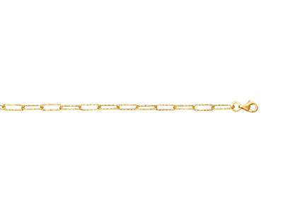 Pulsera, Malla Rectangular Martillada 3 Mm, 17,5 Cm, Oro Amarillo 18k