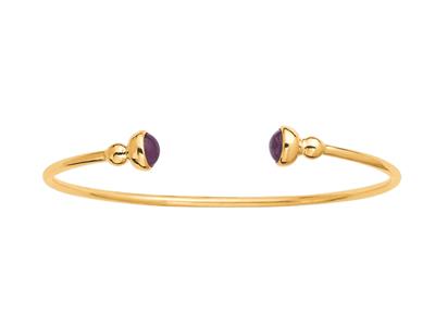 Brazalete Abierto, Tubo Hueco, 2 Rubes De 0,54 Ct, 58 X 48mm, Oro Amarillo De 18 K