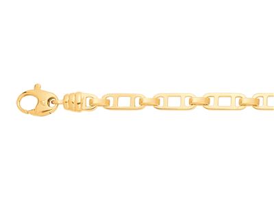 Pulsera Doble Barra Plana 6,50 Mm, 21 Cm, Oro Amarillo 18k