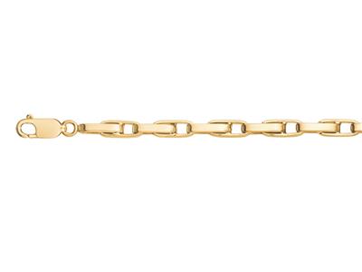 Pulsera Forçat Malla Ancha 4,50 MM Maciza, 21 Cm, Oro Amarillo 18k