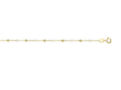 Pulsera Bolas Blancas, 17-18 Cm, Oro Amarillo 18k - Imagen Estandar - 1
