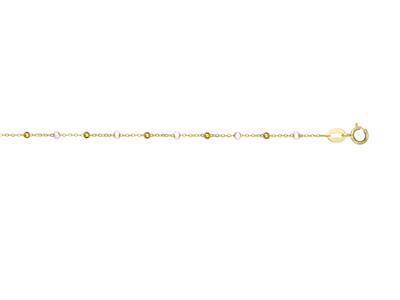 Pulsera Bolas Blancas, 17-18 Cm, Oro Amarillo 18k