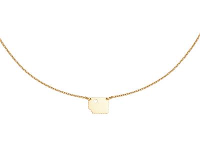 Collar Lulu Con Corazon, 40 Cm, Oro Amarillo 18k