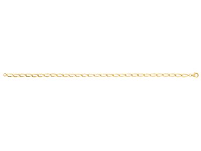 Collar De Eslabones Tipo Caballo Macizo 3,80mm, 55cm, Oro Amarillo De 18 K