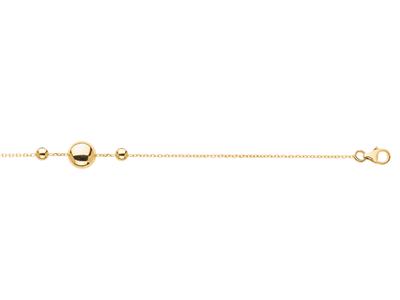 Pulsera Pastillas 4 Y 8 Mm, 18 Cm, Oro Amarillo 18k - Imagen Estandar - 1