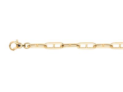 Pulsera De Malla Rectalge Hueca, Lisa 6,50 Mm, 19 Cm, Oro Amarillo 18k - Imagen Estandar - 1