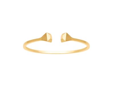 Pulsera Oval Abierta Flexible, Tubo Cuadrado 2,50 Mm, Diametro Interior 60 X 52 Mm, Oro Amarillo 18k - Imagen Estandar - 1