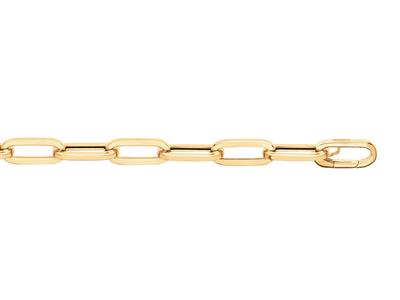 Pulsera De Malla Rectangular 7,70 Mm, Tubo Cuadrado Hueco, 21 Cm, Oro Amarillo De 18 Quilates - Imagen Estandar - 1