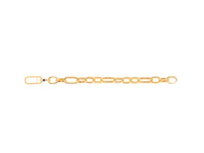 Brac Mailles Ovales Alternees Creuses Or Jaune 18k 20cm Cab Fi - Imagen Estandar - 1