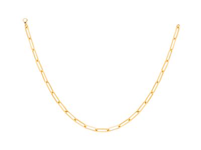 Coll Maille Rectangles Massif Or Jaune 18k 45cm Cab Msq - Imagen Estandar - 1