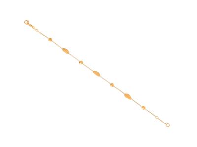 Pulsera Con Eslabones Alternos Redondos Y Ovalados De 5 Mm, 17,50-19 Cm, Oro Amarillo De 18 Kt - Imagen Estandar - 1