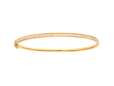 Brazalete Con Apertura De 58 X 50mm, Diamantes De 0,70 Ct, Oro Amarillo De 18 K