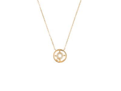 Collar Aro 12mm, Diamantes 0,07 Ct, 402cm, Oro Amarillo De 18 K