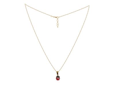 Collar Con Motivo De Mariquita De Resina Roja En Cadena, 38+2 Cm, Oro Amarillo De 18 Kt - Imagen Estandar - 2