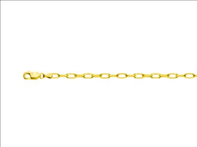Collar Rectángulo Hueco 2,95 Mm, 50cm, Oro Amarillo 18 K