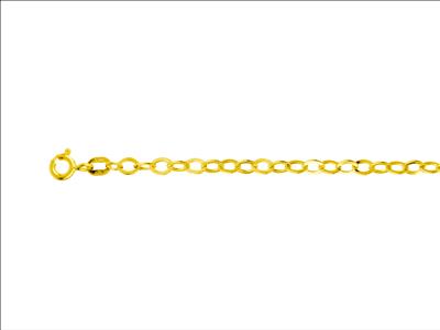 Collar Forzada Plana Hueca 3,15 Mm,50 Cm, Oro Amarillo 18 K