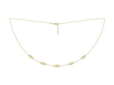 Collar Motivos Rombos Calados, 42+3cm, Oro Amarillo 18 Kt - Imagen Estandar - 1