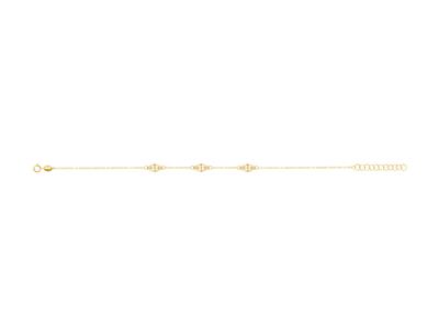 Pulsera Motivos Rombos Calados, 17+3 Cm, Oro Amarillo 18 Kt - Imagen Estandar - 1