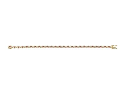 Pulsera Riviera Motivos Ovalados 4,30 Mm, Diamantes 1,45 Ct Y Rub 0,98 Ct, Oro Amarillo 18 Kt
