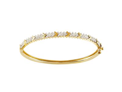 Pulsera Jonc, Diamantes 0,38ct, 60 X 50 Mm, Oro Amarillo 18 Kt
