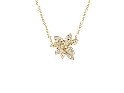 Collar Bouquet, Altura 15 Mm, Diamantes 0,38ct, 40,50-42 Cm, Oro Amarillo 18 Kt