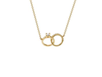 Collar De Compromiso 10 X 15 Mm, Diamantes 0,11ct, 40,50-42 Cm, Oro Amarillo 18 Kt