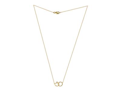 Collar De Compromiso 10 X 15 Mm, Diamantes 0,11ct, 40,50-42 Cm, Oro Amarillo 18 Kt - Imagen Estandar - 2