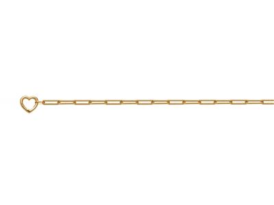 Malla Rectangulo 4,50 X 13,50 Mm, Tubo Hueco, Broche Corazon, 19 Mm, Oro Amarillo 18 Kt - Imagen Estandar - 1