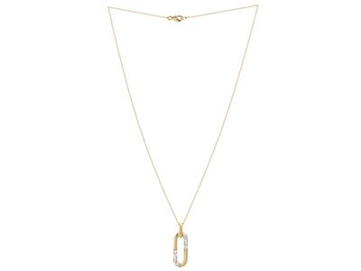 Collar Rectangulo, Altura 22 Mm, Diamantes 0,13ct, 40-42 Cm, Oro Amarillo 18 Kt - Imagen Estandar - 2