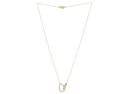 Collar, Gotas Entrelazadas, Diamantes 0,07ct, 40-42 Cm, Oro Amarillo 18 Kt - Imagen Estandar - 2