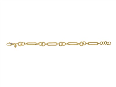 Pulsera Eslabones Redondo Y Ovalado9 Mm, 17,50+2 Cm, Oro Amarillo 18 Kt - Imagen Estandar - 1
