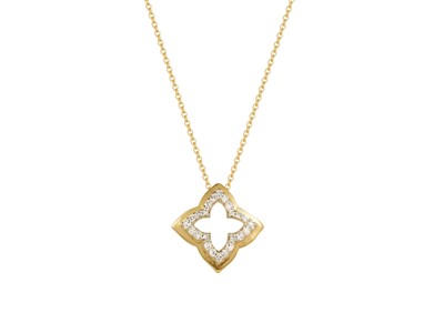 Collar Arabesco 12 Mm, Diamantes 0,11 Ct, 4042 Cm, Oro Amarillo 18 Kt